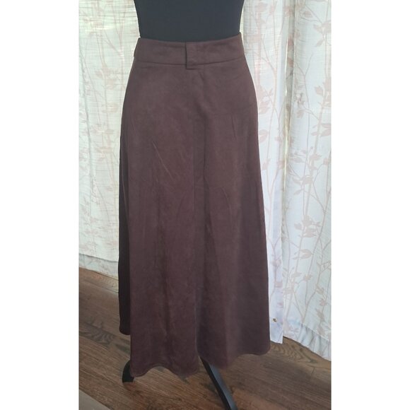 NWT A-Line Maxi Skirt Faux Suede - Picture 1 of 2